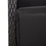 vidaXL Chaise inclinable de jardin et repose-pied noir résine tressée