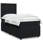 vidaXL Sommier à lattes de lit avec matelas Noir 90x200 cm Velours