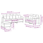 vidaXL Ensemble de canapés 3 Pièces avec coussins Crème Tissu
