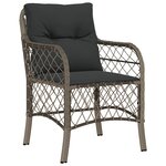vidaXL Ensemble de salle à manger de jardin 9 pièces avec coussins gris en poly rattan