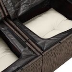 Ensemble de canapé de jardin 7 pièces avec coussins marron en poly rotin