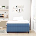 vidaXL Lit à ressorts avec matelas bleu 120x200 cm tissu côtelé
