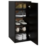 vidaXL Armoire à chaussures Noir 32x35x70 cm Bois d’ingénierie