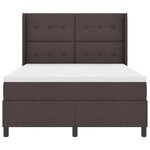 Lit Box Spring vidaXL avec Matelas et LED Marron Foncé 140x200 cm Tissu