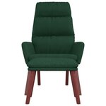 vidaXL Chaise de relaxation avec tabouret Vert foncé Tissu