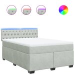 vidaXL Sommier à lattes de lit et matelas Gris clair 160x200cm Velours