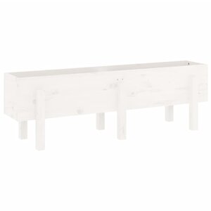 vidaXL Lit surélevé de jardin blanc 121x30x38 cm bois de pin massif