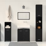 vidaXL Set de meubles de salle de bain 4 pièces chêne noir en bois d'ingénierie