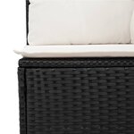 vidaXL Salon de jardin 4 Pièces avec coussins noir résine tressée