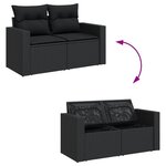 vidaXL Salon de jardin 12 Pièces avec coussins noir résine tressée