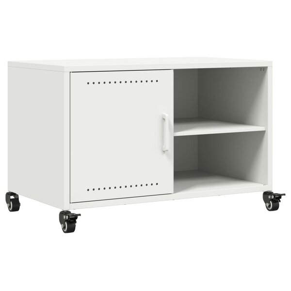 vidaXL Meuble TV blanc 68x39x43 5 cm acier laminé à froid