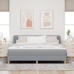 Lit Box Spring vidaXL avec Matelas en Gris Clair  180x200 cm  Tissu