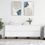 vidaXL Buffets 3 Pièces Blanc Bois d'ingénierie