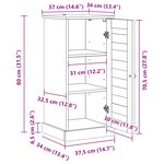 vidaXL Armoire de salle de bain "VIGO" 37x34x80 cm Bois massif en pin