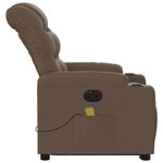 vidaXL Fauteuil inclinable de massage électrique Marron Tissu