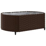 vidaXL Salon de jardin avec coussins 5 Pièces marron résine tressée