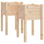 vidaXL Jardinières d'extérieur 2 Pièces 40x40x70 cm bois de pin massif