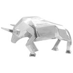 Sculpture de taureau vidaXL Argent 74x23x39 cm Aluminium