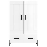 vidaXL Buffet haut blanc brillant 69 5x31x115 cm bois d'ingénierie