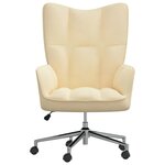 vidaXL Chaise de relaxation Blanc crème Velours