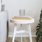 vidaXL Dessus de table rond blanc Ø30x3 cm bois de pin massif