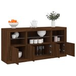 vidaXL Buffet avec lumières LED chêne marron 142 5x37x67 cm