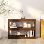 vidaXL Bibliothèque/Séparateur de pièce chêne marron 100x30x72 cm
