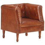 vidaXL Fauteuil marron cuir véritable
