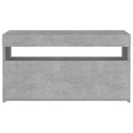 vidaXL Meuble TV avec lumières LED Gris béton 75x35x40 cm