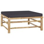 vidaXL Salon de jardin 8 Pièces avec coussins gris foncé bambou