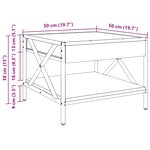 vidaXL Table basse avec LED Infinity chêne fumé 50x50x38 cm