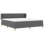 Lit à ressorts vidaXL avec matelas en gris foncé  180x200 cm en tissu