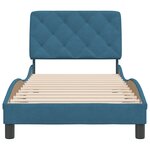 vidaXL Cadre de lit avec tête de lit bleu 80x200 cm velours