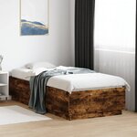vidaXL Cadre de lit sans matelas chêne fumé 90x200 cm