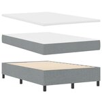 vidaXL Lit à ressorts avec matelas et LED Gris clair 120x190 cm Tissu