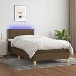 vidaXL Sommier à lattes de lit et matelas et LED Marron foncé 90x200cm