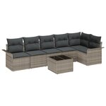 vidaXL Ensemble de canapé de jardin 6 pièces avec coussins en poly rattan noir