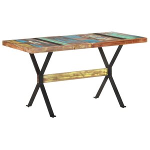 vidaXL Table à manger 140x70x76 cm Bois de récupération massif