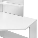 vidaXL Coiffeuse d'angle table de maquillage lumière LED Blanc clair