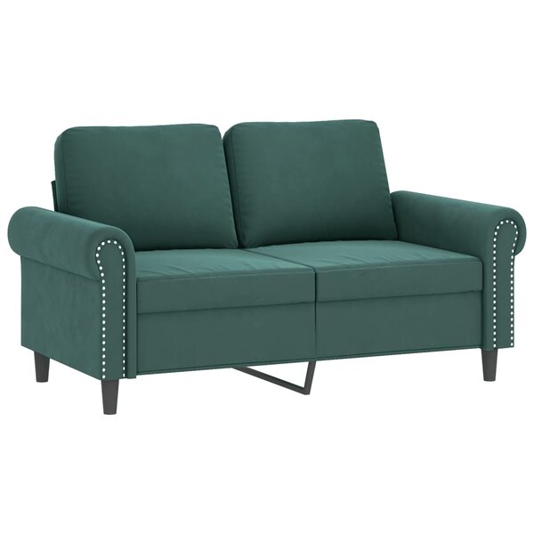 vidaXL Canapé à 2 places Vert foncé 120 cm Velours