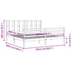 vidaXL Cadre de lit sans matelas blanc 200x200 cm bois massif