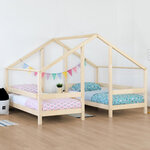 Lit cabane VILLY 2 places 90 x 180 naturel