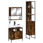 vidaXL Ensemble de meubles de salle de bain 3 Pièces Chêne fumé