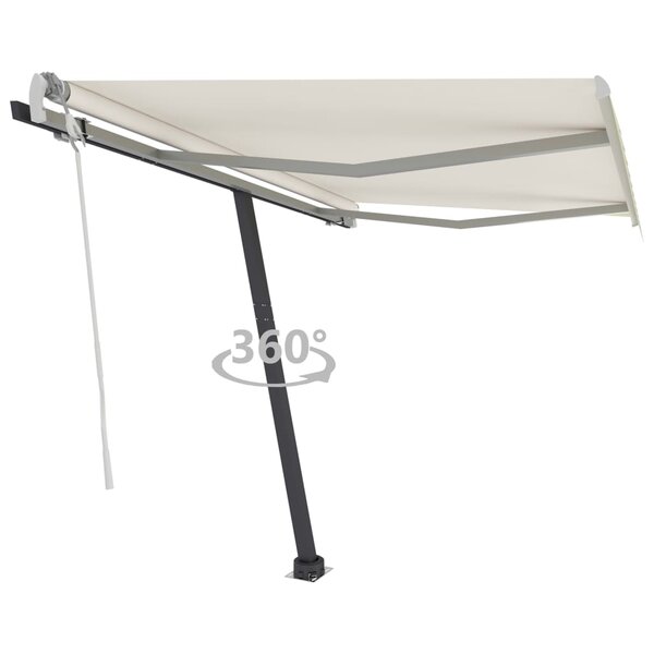 vidaXL Auvent manuel rétractable sur pied 300x250 cm Crème