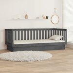 vidaXL Lit de jour sans matelas gris 90x200 cm bois de pin massif