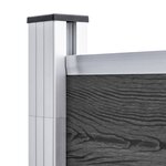 vidaXL Ensemble de panneau de clôture WPC 1218x186 cm Noir