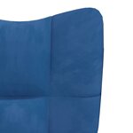 vidaXL Chaise de relaxation avec repose-pied Bleu Velours