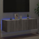 vidaXL Meuble TV mural avec lumières LED sonoma gris 100x35x31 cm