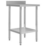 vidaXL Table de travail de cuisine avec dosseret 60x60x93 cm Inox
