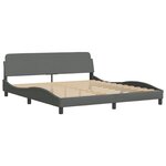 vidaXL Cadre de lit sans matelas gris foncé 180x200 cm tissu